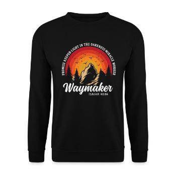 Waymaker Promise Keeper Miracle Worker - Unisex Sweatshirt - black - Front - Alina (178cm) & Michal (187cm)