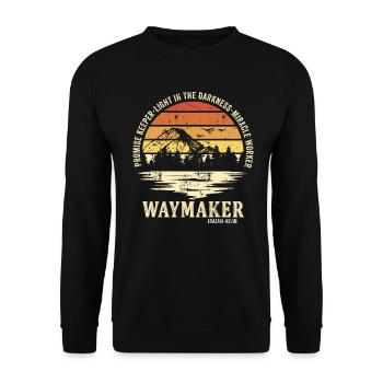 Waymaker Promise Keeper Miracle Worker - Unisex Sweatshirt - black - Front - Alina (178cm) & Michal (187cm)