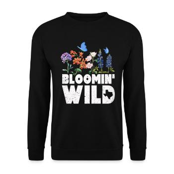 Wildflower Fields Wildflowers Bluebonnet - Unisex Sweatshirt - black - Front - Alina (178cm) & Michal (187cm)