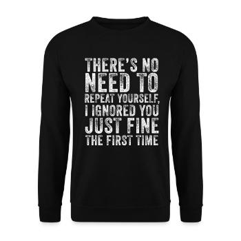 Il n’est pas nécessaire de vous répéter - Sweat-shirt Unisexe - noir - Devant - Alina (178cm) & Michal (187cm)