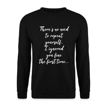 Il n’est pas nécessaire de vous répéter - Sweat-shirt Unisexe - noir - Devant - Alina (178cm) & Michal (187cm)
