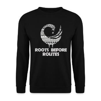 Sankofa Symbol Adinkra Ghana Black - Unisex Sweatshirt - black - Front - Alina (178cm) & Michal (187cm)