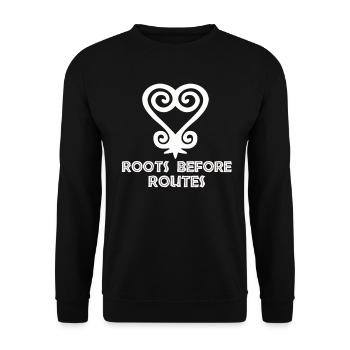 Symbole Sankofa Adinkra Ghana Noir - Sweat-shirt Unisexe - noir - Devant - Alina (178cm) & Michal (187cm)
