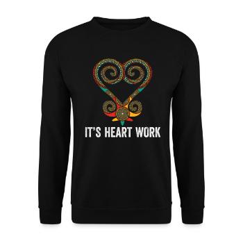 Sankofa Symbol Adinkra Ghana Black - Unisex Sweatshirt - black - Front - Alina (178cm) & Michal (187cm)