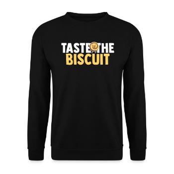 Taste The Biscuit Taste The Goodness - Unisex Sweatshirt - black - Front - Alina (178cm) & Michal (187cm)