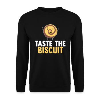 Taste The Biscuit Taste The Goodness - Unisex Sweatshirt - black - Front - Alina (178cm) & Michal (187cm)