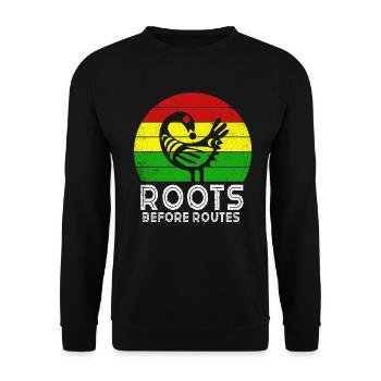 Sankofa Symbol Adinkra Ghana Black - Unisex Sweatshirt - black - Front - Alina (178cm) & Michal (187cm)