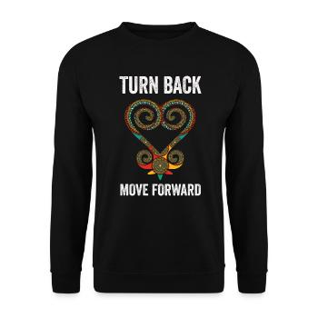 Sankofa Symbol Adinkra Ghana Black - Unisex Sweatshirt - black - Front - Alina (178cm) & Michal (187cm)