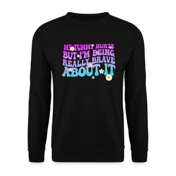 My Tummy Hurts But I'm Being Really - Unisex Sweatshirt - black - Front - Alina (178cm) & Michal (187cm)