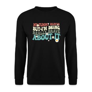 My Tummy Hurts But I'm Being Really - Unisex Sweatshirt - black - Front - Alina (178cm) & Michal (187cm)