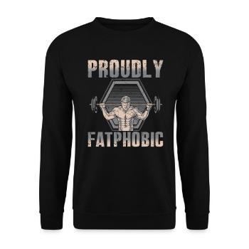 Fièrement grossophobe - Sweat-shirt Unisexe - noir - Devant - Alina (178cm) & Michal (187cm)