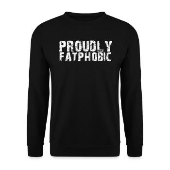 Fièrement grossophobe - Sweat-shirt Unisexe - noir - Devant - Alina (178cm) & Michal (187cm)
