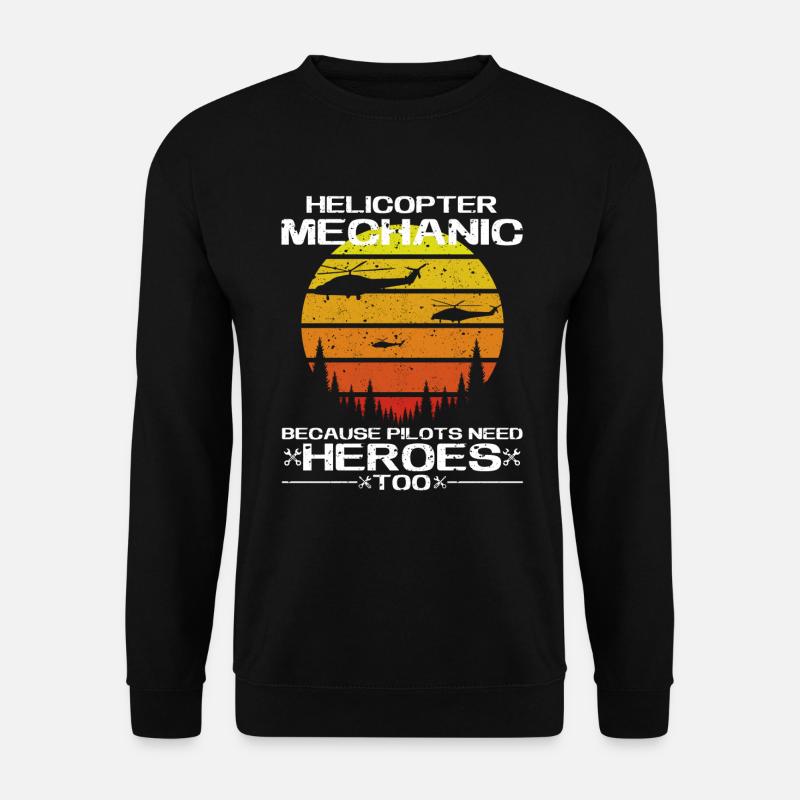 Helicopter Mechanic Heroes Pride - Unisex Sweatshirt - black