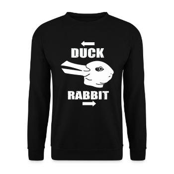 Wittgenstein lapin canard illusion - Sweat-shirt Unisexe - noir - Devant - Alina (178cm) & Michal (187cm)