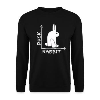 Wittgensteins Hasen-Enten-Illusion - Unisex Pullover - Schwarz - Vorne - Alina (178cm) & Michal (187cm)