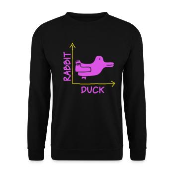 Wittgensteins Hasen-Enten-Illusion - Unisex Pullover - Schwarz - Vorne - Alina (178cm) & Michal (187cm)