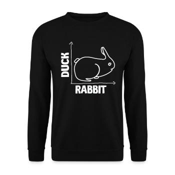 Wittgenstein lapin canard illusion - Sweat-shirt Unisexe - noir - Devant - Alina (178cm) & Michal (187cm)