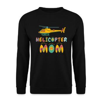 Helikopter Eltern Lustige Helikoptermutter - Unisex Pullover - Schwarz - Vorne - Alina (178cm) & Michal (187cm)