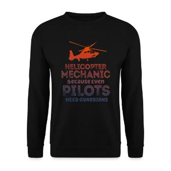 Helicopter Mechanic Guardian Pride - Unisex Sweatshirt - black - Front - Alina (178cm) & Michal (187cm)