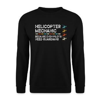 Helicopter Mechanic Guardian Pride - Unisex Sweatshirt - black - Front - Alina (178cm) & Michal (187cm)