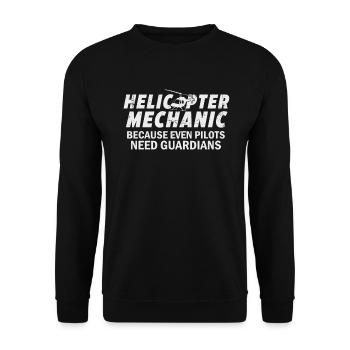 Helicopter Mechanic Guardian Pride - Unisex Sweatshirt - black - Front - Alina (178cm) & Michal (187cm)