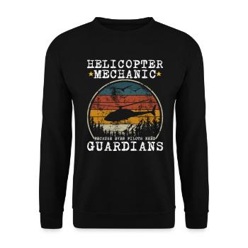 Hubschrauber-Mechaniker Wächter-Stolz - Unisex Pullover - Schwarz - Vorne - Alina (178cm) & Michal (187cm)