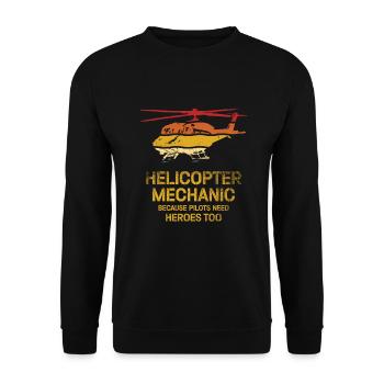 Hubschraubermechaniker-Heldenstolz - Unisex Pullover - Schwarz - Vorne - Alina (178cm) & Michal (187cm)