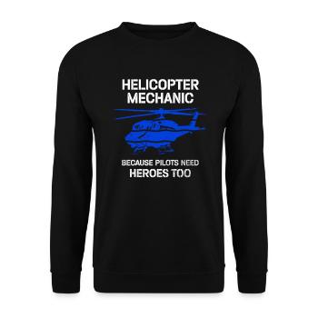 Helicopter Mechanic Heroes Pride - Unisex Sweatshirt - black - Front - Alina (178cm) & Michal (187cm)