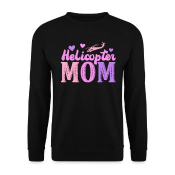 Helikopter Eltern Lustige Helikoptermutter - Unisex Pullover - Schwarz - Vorne - Alina (178cm) & Michal (187cm)