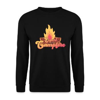 Expert Of Campfire Camping Expert - Unisex Sweatshirt - black - Front - Alina (178cm) & Michal (187cm)