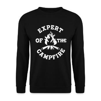 Expert Of Campfire Camping Expert - Unisex Sweatshirt - black - Front - Alina (178cm) & Michal (187cm)