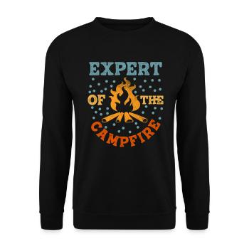 Expert Of Campfire Camping Expert - Unisex Sweatshirt - black - Front - Alina (178cm) & Michal (187cm)