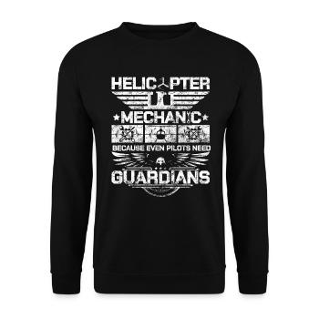 Helicopter Mechanic Guardian Pride - Unisex Sweatshirt - black - Front - Alina (178cm) & Michal (187cm)