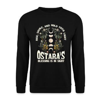 Ostara Witch Moon Eostre Spring Eastern - Unisex Sweatshirt - black - Front - Alina (178cm) & Michal (187cm)