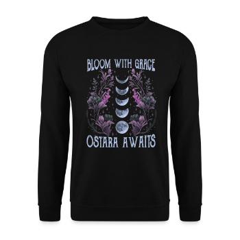 Ostara Witch Moon Eostre Spring Eastern - Unisex Sweatshirt - black - Front - Alina (178cm) & Michal (187cm)