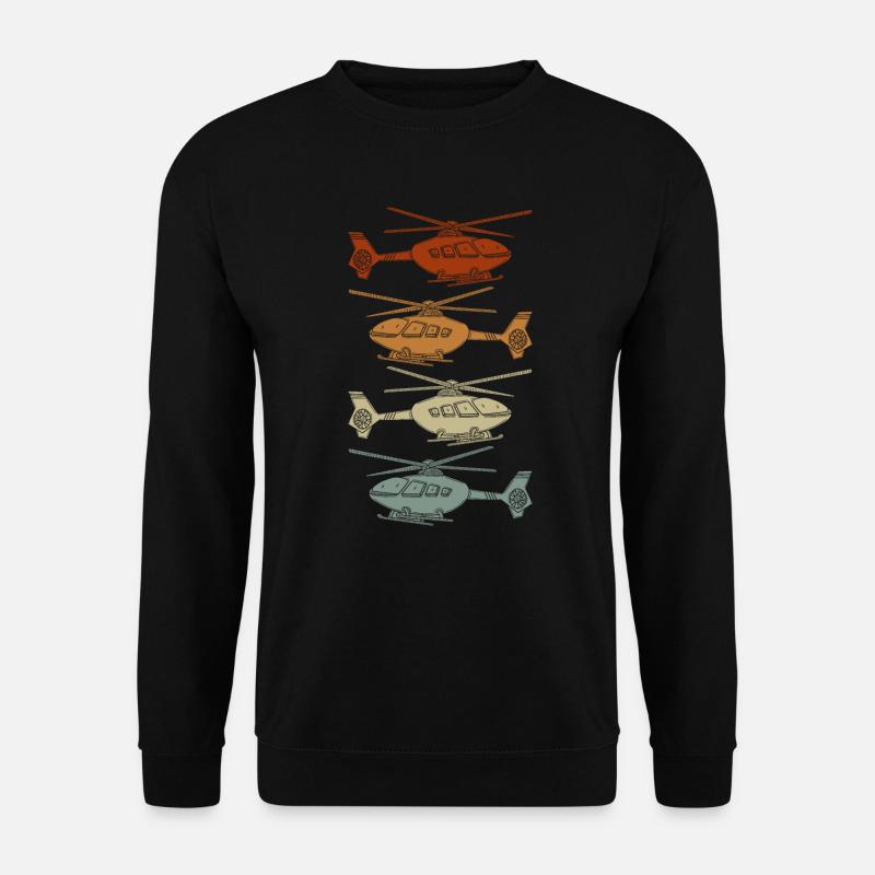 Drehflügler Silhouette Hubschrauberpilot - Unisex Pullover - Schwarz