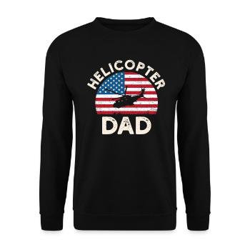 Helikopter-Vater Amerikanische Eltern - Unisex Pullover - Schwarz - Vorne - Alina (178cm) & Michal (187cm)