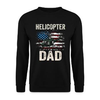 Helikopter-Vater Amerikanische Eltern - Unisex Pullover - Schwarz - Vorne - Alina (178cm) & Michal (187cm)