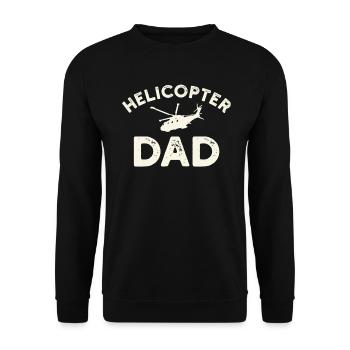 Helikopter Eltern Lustige Männer Pilot - Unisex Pullover - Schwarz - Vorne - Alina (178cm) & Michal (187cm)