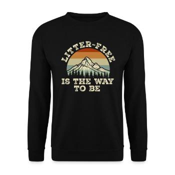 No Littering Anti Littering Earth Day - Unisex Sweatshirt - black - Front - Alina (178cm) & Michal (187cm)