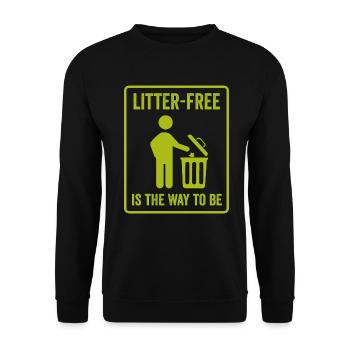No Littering Anti Littering Earth Day - Unisex Sweatshirt - black - Front - Alina (178cm) & Michal (187cm)