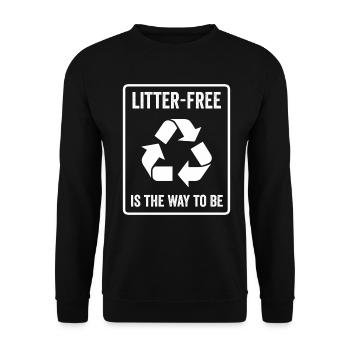No Littering Anti Littering Earth Day - Unisex Sweatshirt - black - Front - Alina (178cm) & Michal (187cm)