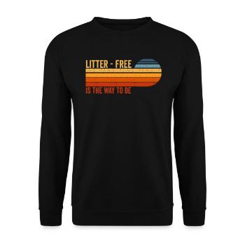 No Littering Anti Littering Earth Day - Unisex Sweatshirt - black - Front - Alina (178cm) & Michal (187cm)