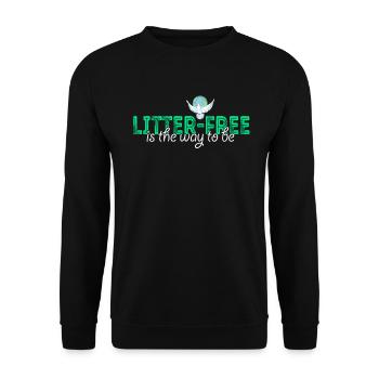No Littering Anti Littering Earth Day - Unisex Sweatshirt - black - Front - Alina (178cm) & Michal (187cm)