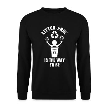 No Littering Anti Littering Earth Day - Unisex Sweatshirt - black - Front - Alina (178cm) & Michal (187cm)