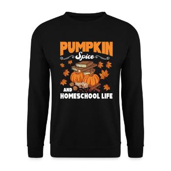 Pumpkin Spice Und Homeschool-Leben - Unisex Pullover - Schwarz - Vorne - Alina (178cm) & Michal (187cm)