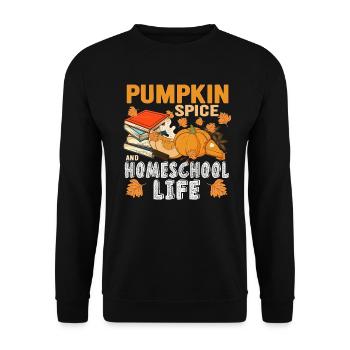 Pumpkin Spice And Homeschool Life - Unisex Sweatshirt - black - Front - Alina (178cm) & Michal (187cm)