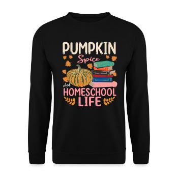 Pumpkin Spice And Homeschool Life - Unisex Sweatshirt - black - Front - Alina (178cm) & Michal (187cm)