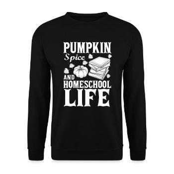 Pumpkin Spice And Homeschool Life - Unisex Sweatshirt - black - Front - Alina (178cm) & Michal (187cm)