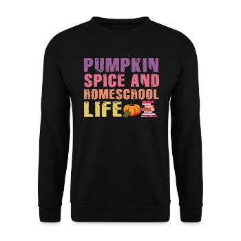 Pumpkin Spice And Homeschool Life - Unisex Sweatshirt - black - Front - Alina (178cm) & Michal (187cm)